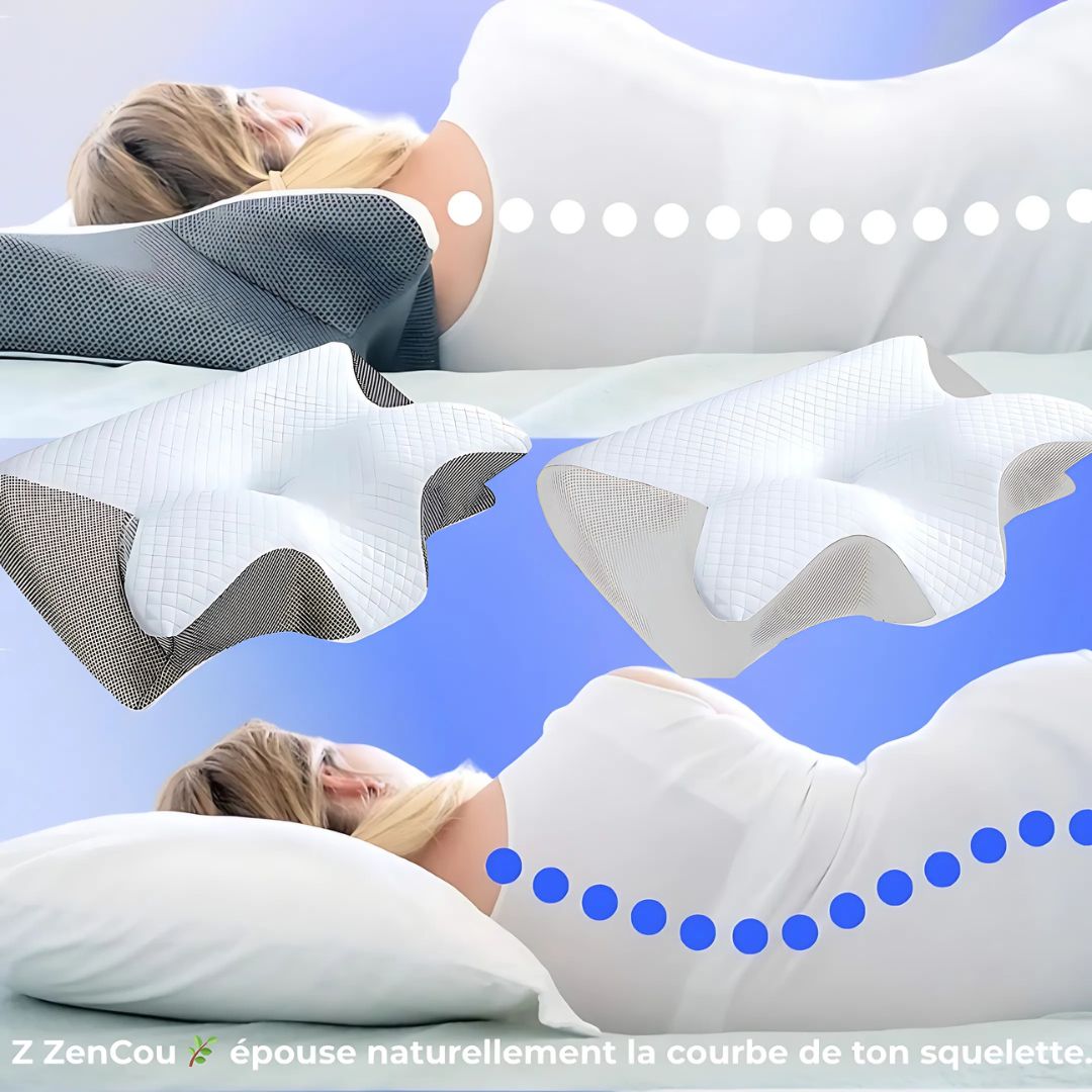 ZenCou™ – OREILLER CERVICAL PREMIUM – MOUSSE À MÉMOIRE